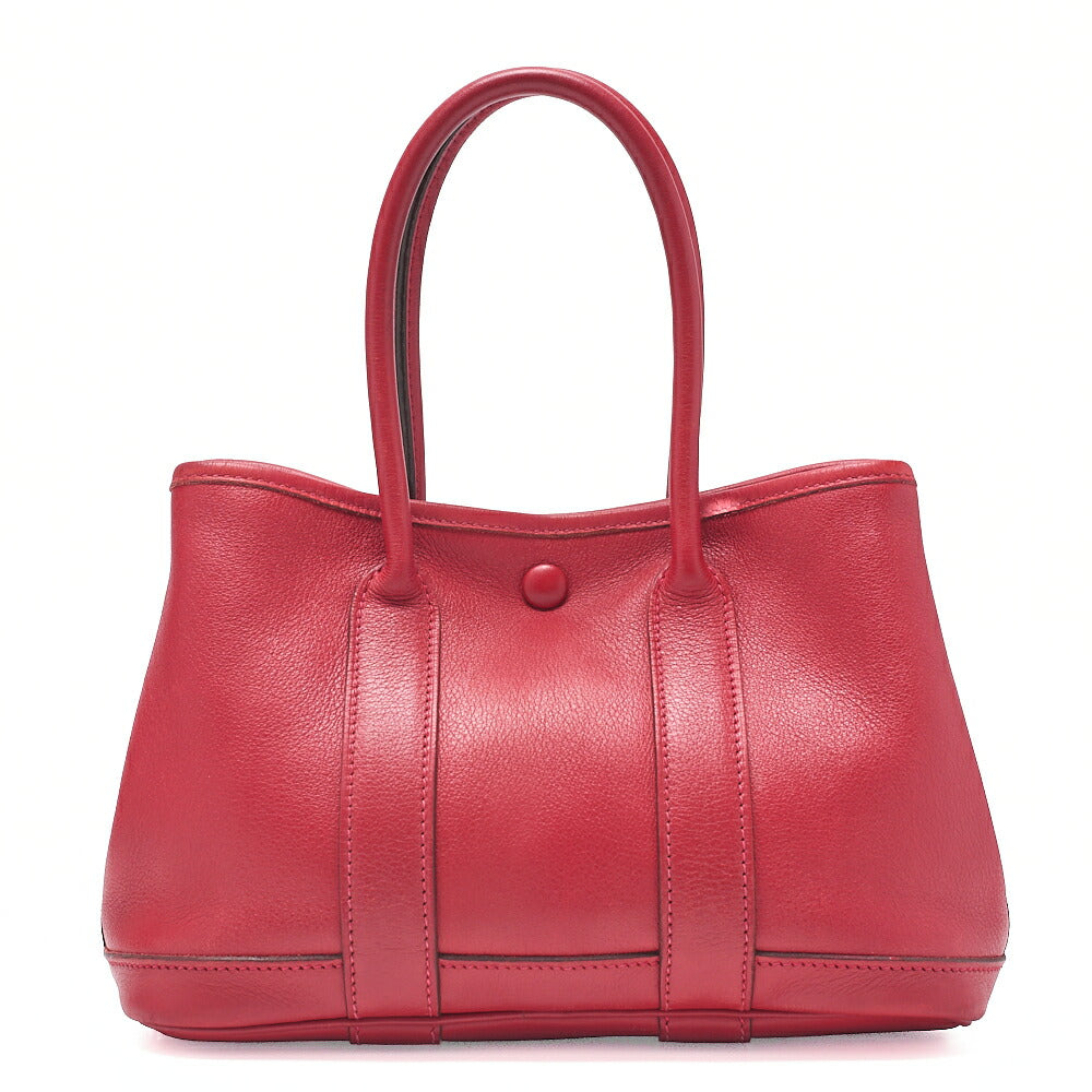 HERMES Garden Party TTPM Swift Rouge Tote Bag Rouge Silver-Tone Hardware, Pre-Owned