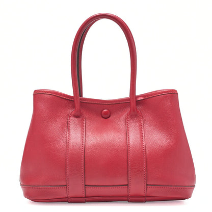 HERMES Garden Party TTPM Swift Rouge Tote Bag Rouge Silver-Tone Hardware, Pre-Owned