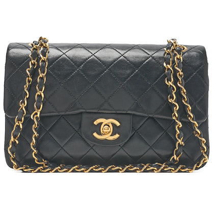 CHANEL Matlassse Double Flap 23cm Chain Shoulder Lambskin Black Gold-Tone Hardware, Pre-Owned