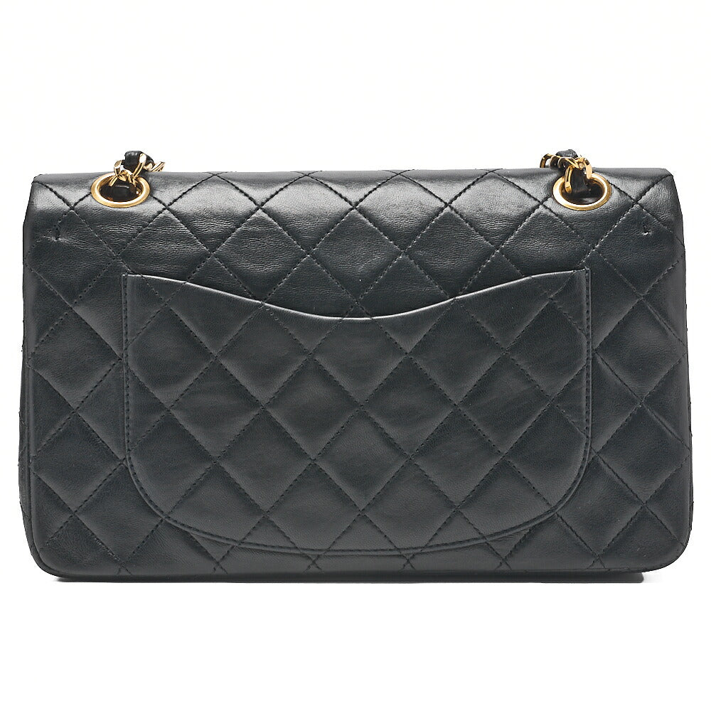 CHANEL Matlassse Double Flap 23cm Chain Shoulder Lambskin Black Gold-Tone Hardware, Pre-Owned