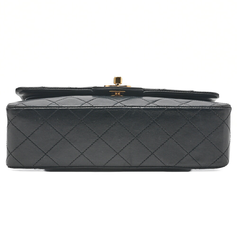 CHANEL Matlassse Double Flap 23cm Chain Shoulder Lambskin Black Gold-Tone Hardware, Pre-Owned