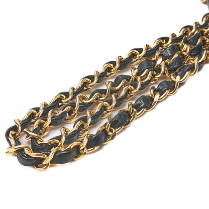 CHANEL Matlassse Double Flap 23cm Chain Shoulder Lambskin Black Gold-Tone Hardware, Pre-Owned