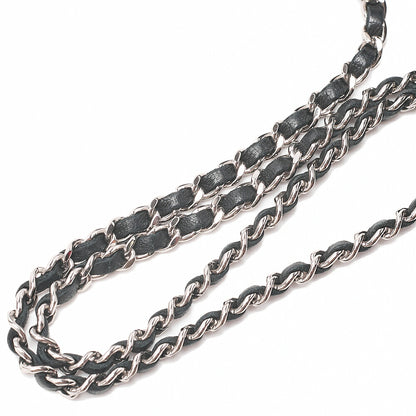 CHANEL Lambskin Matelasse Ultra Stitch Single Chain Wallet Black Silver-Tone Hardware, Pre-Owned