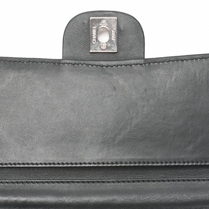 CHANEL Lambskin Matelasse Ultra Stitch Single Chain Wallet Black Silver-Tone Hardware, Pre-Owned