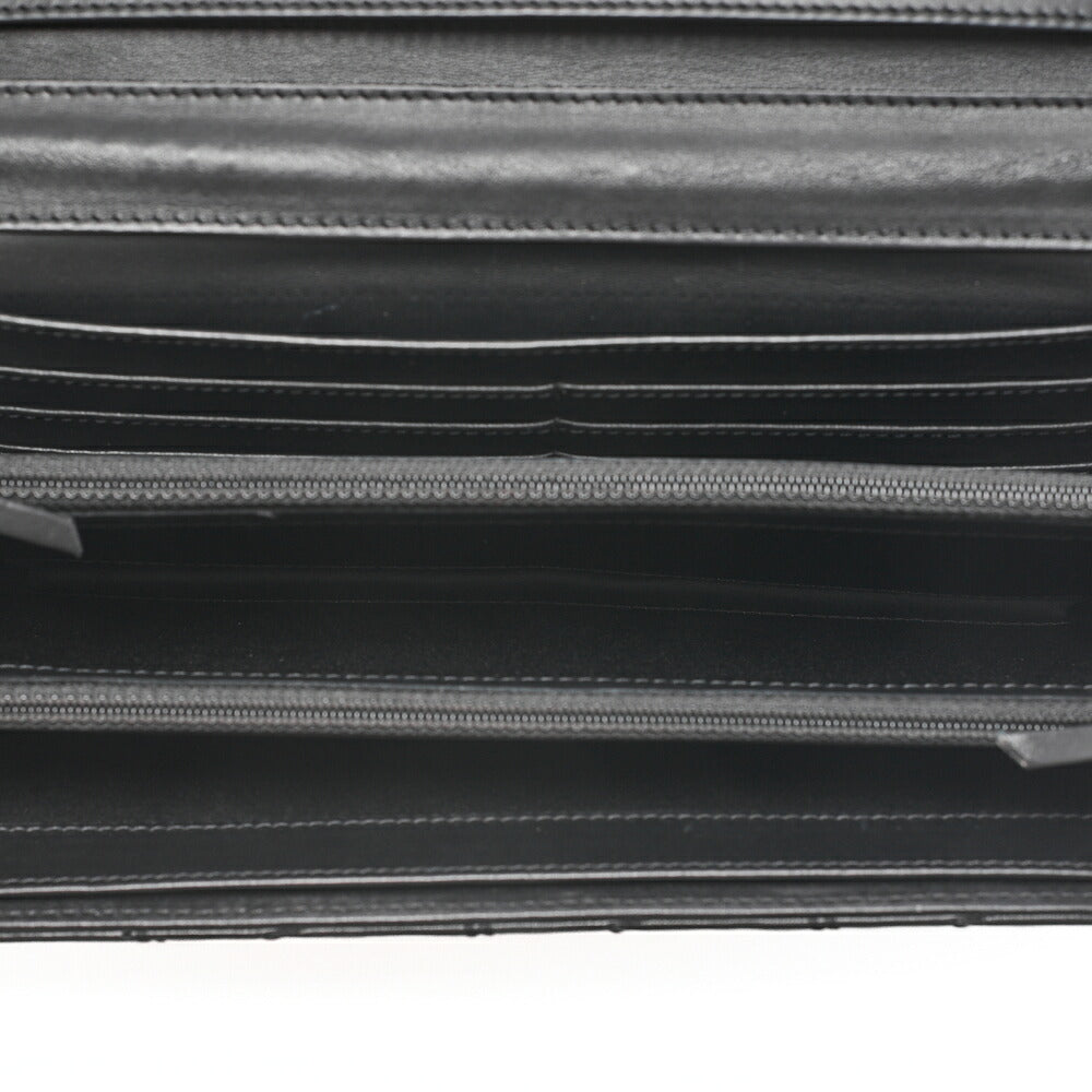 CHANEL Lambskin Matelasse Ultra Stitch Single Chain Wallet Black Silver-Tone Hardware, Pre-Owned