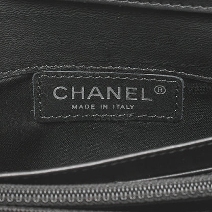 CHANEL Lambskin Matelasse Ultra Stitch Single Chain Wallet Black Silver-Tone Hardware, Pre-Owned