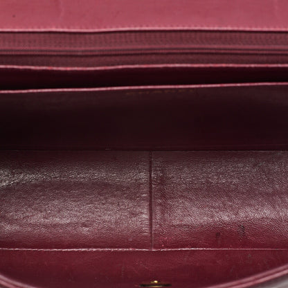 CHANEL Chain Shoulder Bag Coco Mark Deca Matrasse 30cm Mademoiselle Single Flap Lambskin Red Gold-Tone Hardware, Pre-Owned