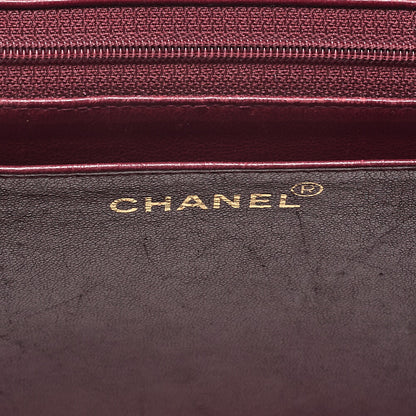 CHANEL Chain Shoulder Bag Coco Mark Deca Matrasse 30cm Mademoiselle Single Flap Lambskin Red Gold-Tone Hardware, Pre-Owned