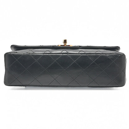 CHANEL Matlasse 23cm Double Flap Chain Shoulder Bag Lambskin Black Gold-Tone Hardware, Pre-Owned