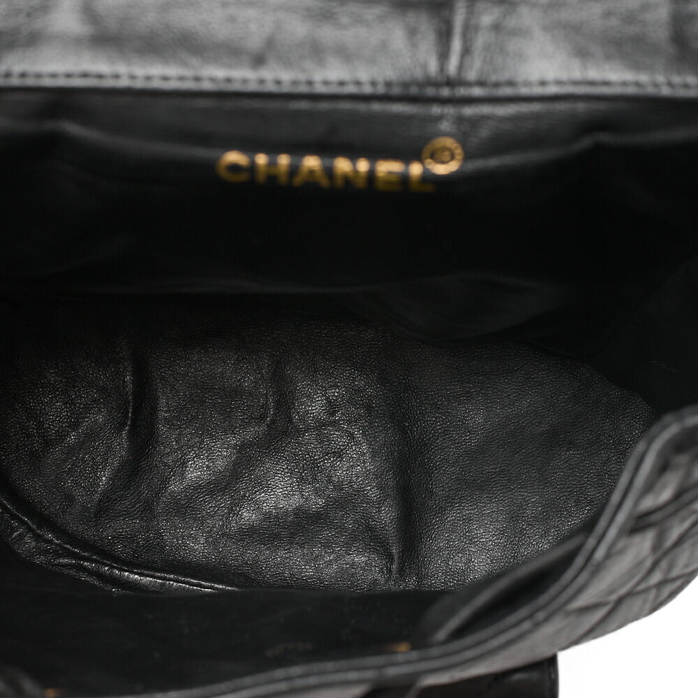 CHANEL Matlasse W Turnlock Chain Backpack Lambskin Black Gold-Tone Hardware, Pre-Owned