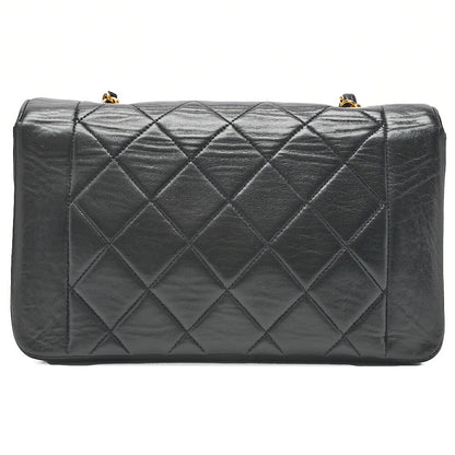 CHANEL Matlasse Diana Flap 22cm Chain Shoulder Lambskin Black Gold-Tone Hardware, Pre-Owned
