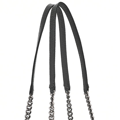 CHANEL キャビアスキン ココマーク チェーン トートバッグ ブラック シルバー金具 中古品