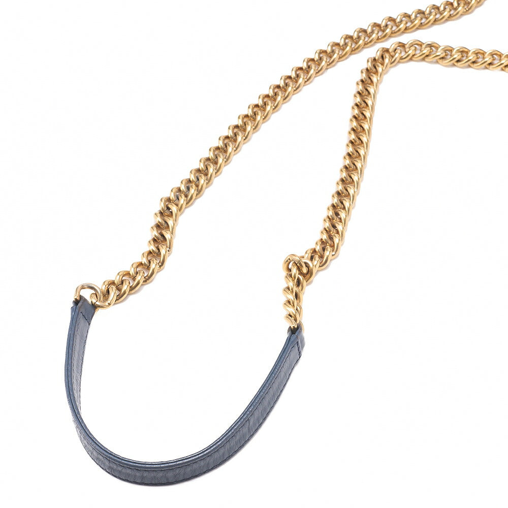 CHANEL Chain Shoulder Bag Matelasse Turnlock 2-Way Shoulder Bag Caviar Skin Navy Gold-Tone Hardware, Pre-Owned
