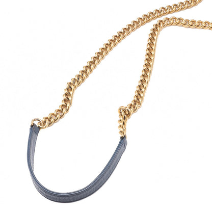 CHANEL Chain Shoulder Bag Matelasse Turnlock 2-Way Shoulder Bag Caviar Skin Navy Gold-Tone Hardware, Pre-Owned