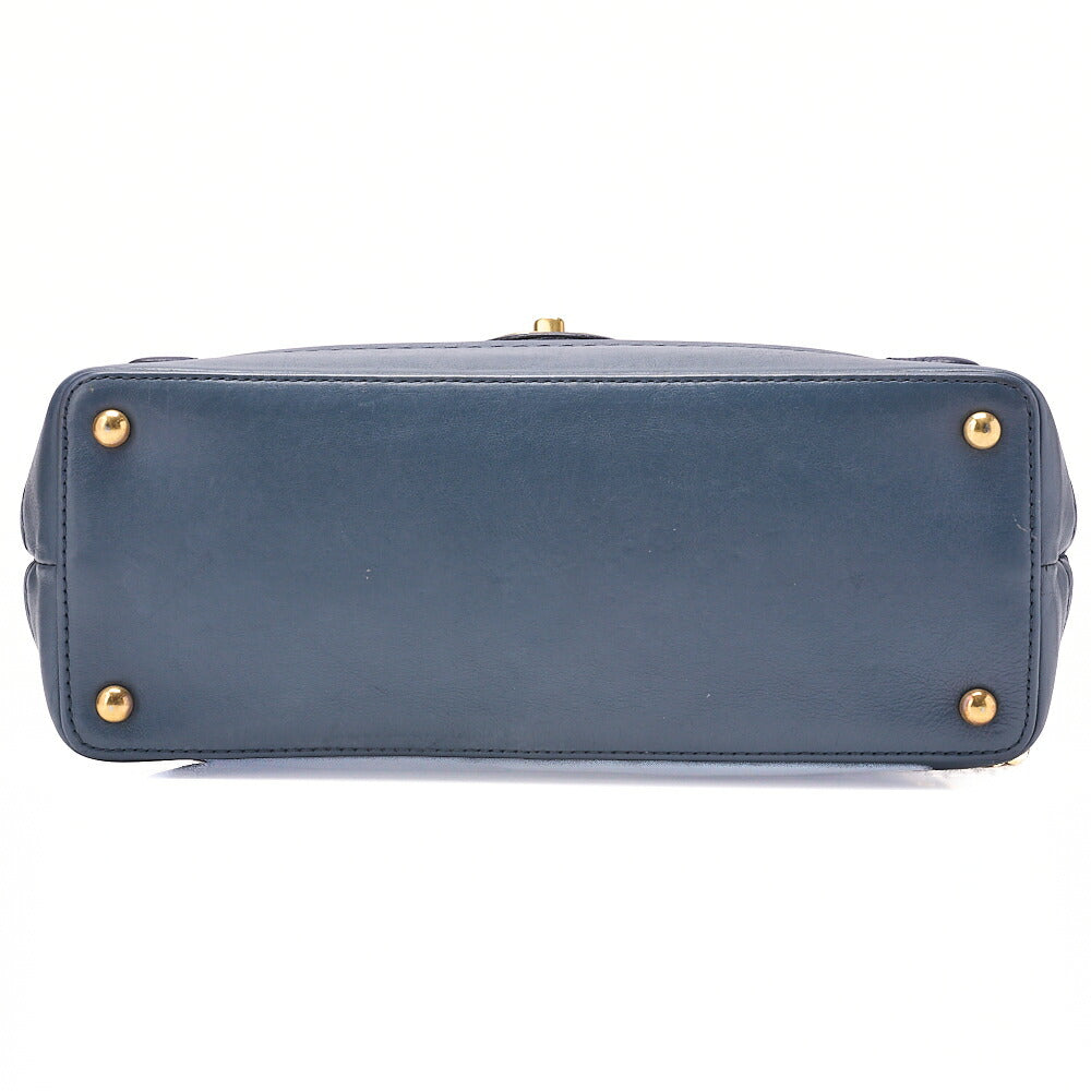 CHANEL Chain Shoulder Bag Matelasse Turnlock 2-Way Shoulder Bag Caviar Skin Navy Gold-Tone Hardware, Pre-Owned