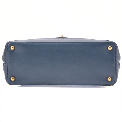 CHANEL Chain Shoulder Bag Matelasse Turnlock 2-Way Shoulder Bag Caviar Skin Navy Gold-Tone Hardware, Pre-Owned