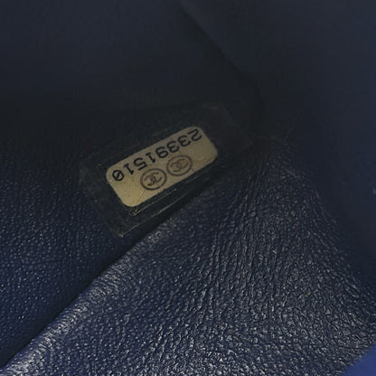 CHANEL Chain Shoulder Bag Matelasse 2.55 Lock Double Flap 2.55 Shoulder Caviar Skin Navy Gold-Tone Hardware, Pre-Owned