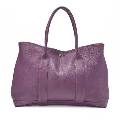 HERMES Garden Party PM Tote Bag Negonda Purple Silver-Tone Hardware, Pre-Owned