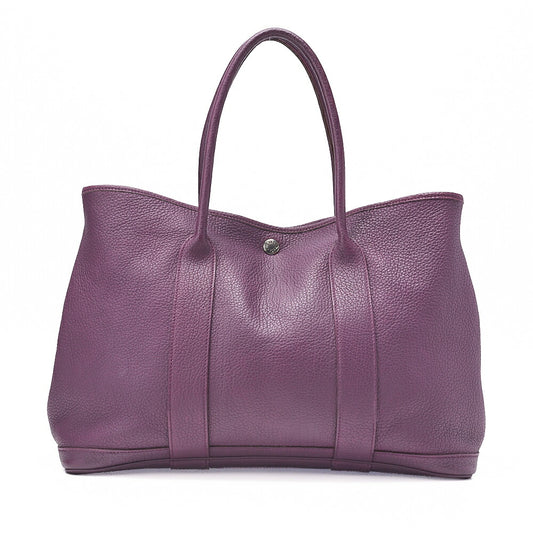 HERMES Garden Party PM Tote Bag Negonda Purple Silver-Tone Hardware, Pre-Owned