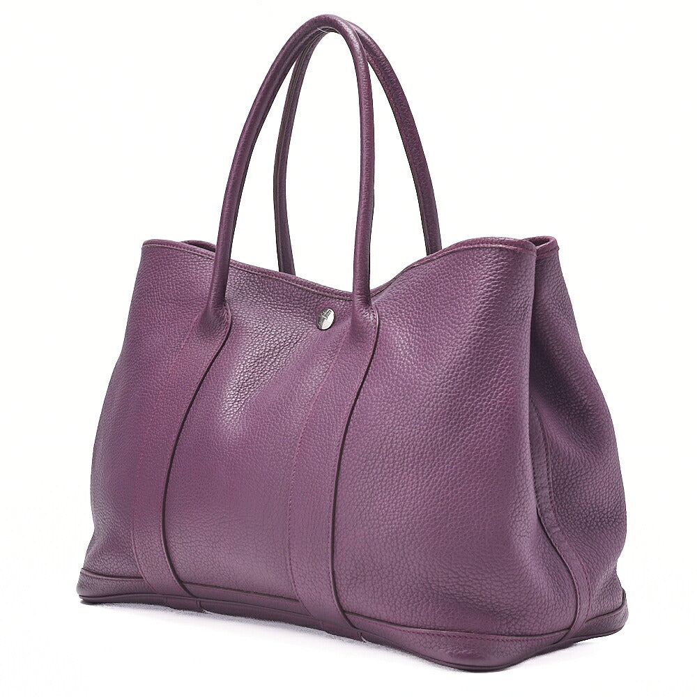 HERMES Garden Party PM Tote Bag Negonda Purple Silver-Tone Hardware, Pre-Owned