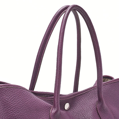 HERMES Garden Party PM Tote Bag Negonda Purple Silver-Tone Hardware, Pre-Owned