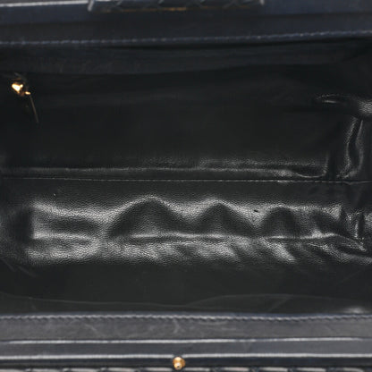 BOTTEGA VENETA ボッテガ ラムスキン イントレチャート マウス 2WAY ハンドバッグ 黒 ゴールド金具 中古