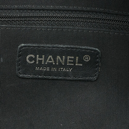 CHANEL Handbag Boston Bag Caviar Skin Matelasse Cocomark Black Gold-Tone Hardware, Pre-Owned