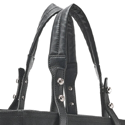CHANEL トートバッグ コーティングキャンバス パリビアリッツGM ココチャーム 黒 シルバー金具 中古