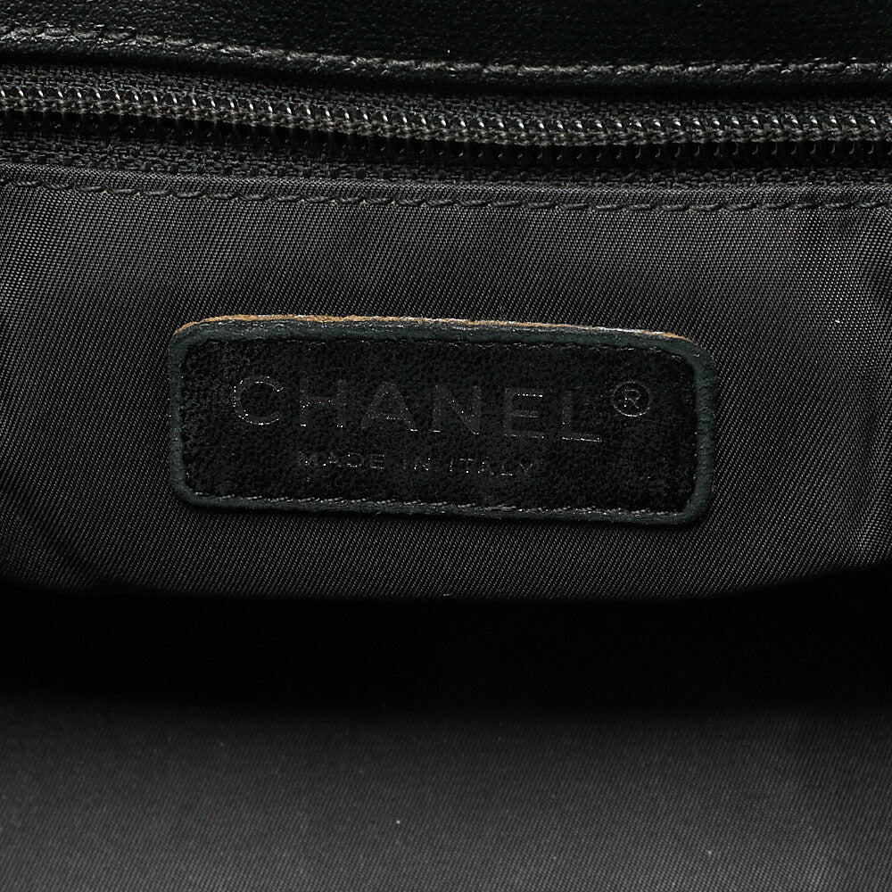 CHANEL トートバッグ コーティングキャンバス パリビアリッツGM ココチャーム 黒 シルバー金具 中古