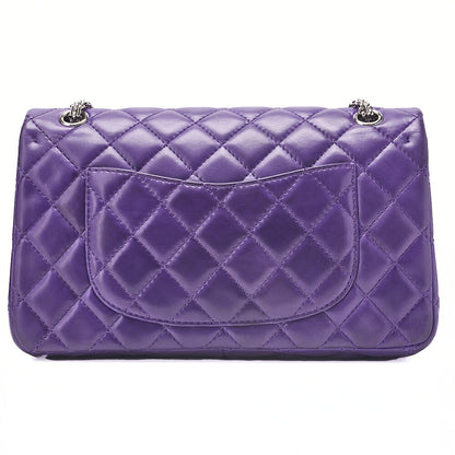 CHANEL Chain Shoulder Bag Matrasse 2.55 Lock Double Flap 2.55 Shoulder Lambskin Purple Silver-Tone Hardware, Pre-Owned