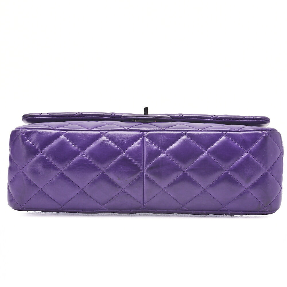 CHANEL Chain Shoulder Bag Matrasse 2.55 Lock Double Flap 2.55 Shoulder Lambskin Purple Silver-Tone Hardware, Pre-Owned