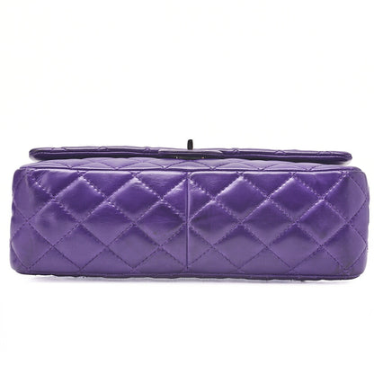 CHANEL Chain Shoulder Bag Matrasse 2.55 Lock Double Flap 2.55 Shoulder Lambskin Purple Silver-Tone Hardware, Pre-Owned
