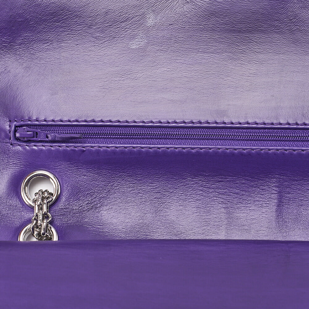CHANEL Chain Shoulder Bag Matrasse 2.55 Lock Double Flap 2.55 Shoulder Lambskin Purple Silver-Tone Hardware, Pre-Owned
