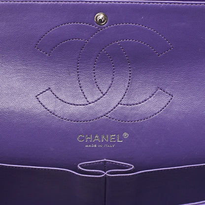 CHANEL Chain Shoulder Bag Matrasse 2.55 Lock Double Flap 2.55 Shoulder Lambskin Purple Silver-Tone Hardware, Pre-Owned