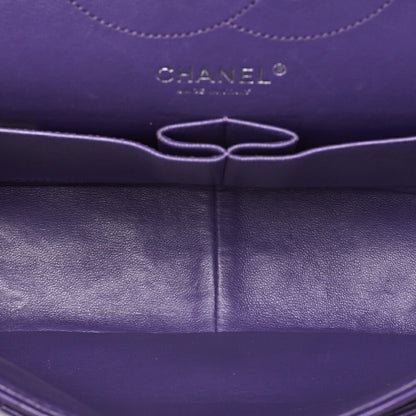 CHANEL Chain Shoulder Bag Matrasse 2.55 Lock Double Flap 2.55 Shoulder Lambskin Purple Silver-Tone Hardware, Pre-Owned