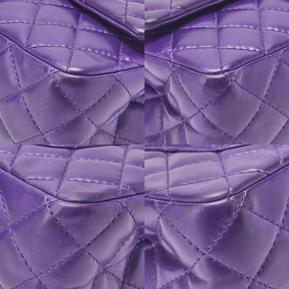 CHANEL Chain Shoulder Bag Matrasse 2.55 Lock Double Flap 2.55 Shoulder Lambskin Purple Silver-Tone Hardware, Pre-Owned