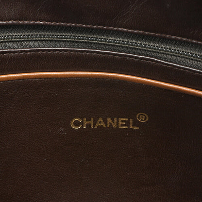 CHANEL マトラッセ プルチャーム ラウンドダブルチェーン ショルダーバッグ ラムスキン ブラウン ゴールド金具, 中古品