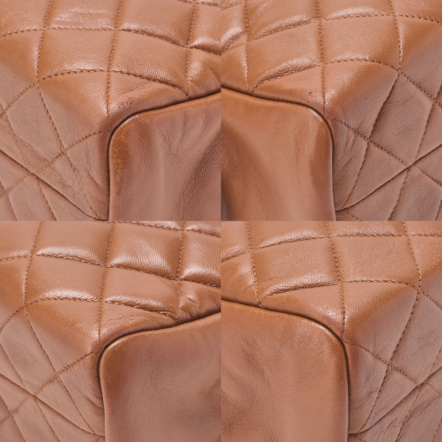 CHANEL マトラッセ プルチャーム ラウンドダブルチェーン ショルダーバッグ ラムスキン ブラウン ゴールド金具, 中古品