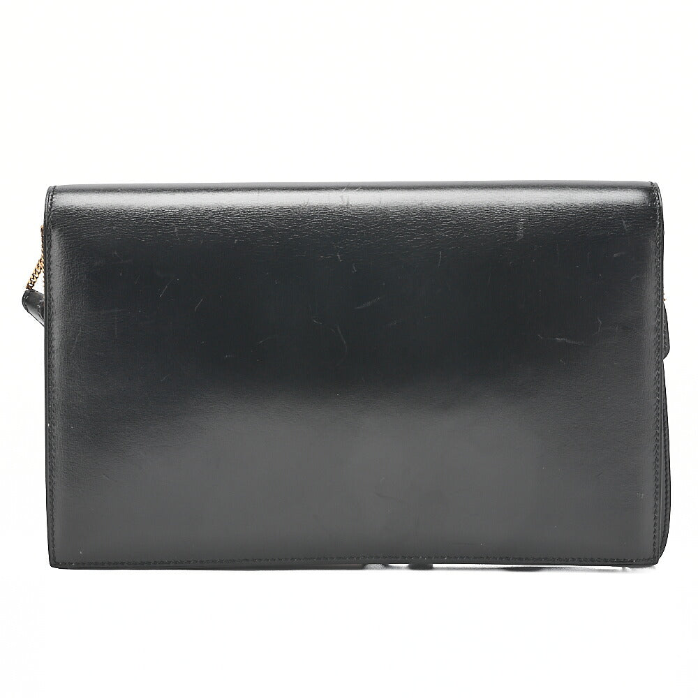 HERMES Shoulder Bag Reedy Push Lock Black Box Calf Gold-Tone Hardware, Pre-Owned