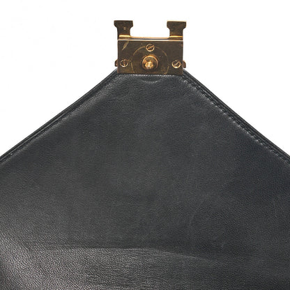 HERMES Shoulder Bag Reedy Push Lock Black Box Calf Gold-Tone Hardware, Pre-Owned