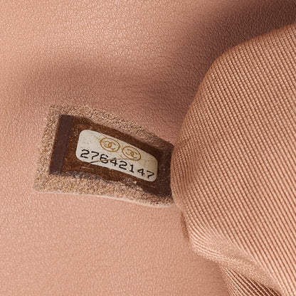 CHANEL V-Stitch Push Lock Coco Mark Chain Shoulder Calfskin Beige Gold-Tone Hardware, Pre-Owned