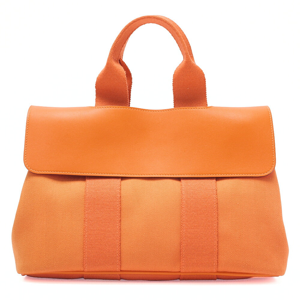HERMES Valparaiso PM Tovalchevron X Vosswift Orange Silver-Tone Hardware, Pre-Owned