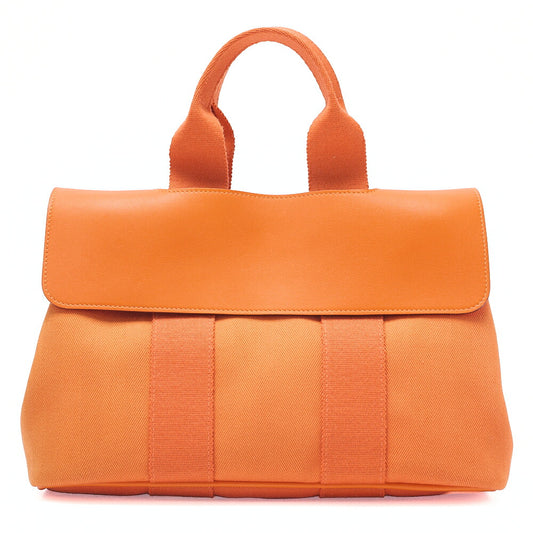HERMES Valparaiso PM Tovalchevron X Vosswift Orange Silver-Tone Hardware, Pre-Owned