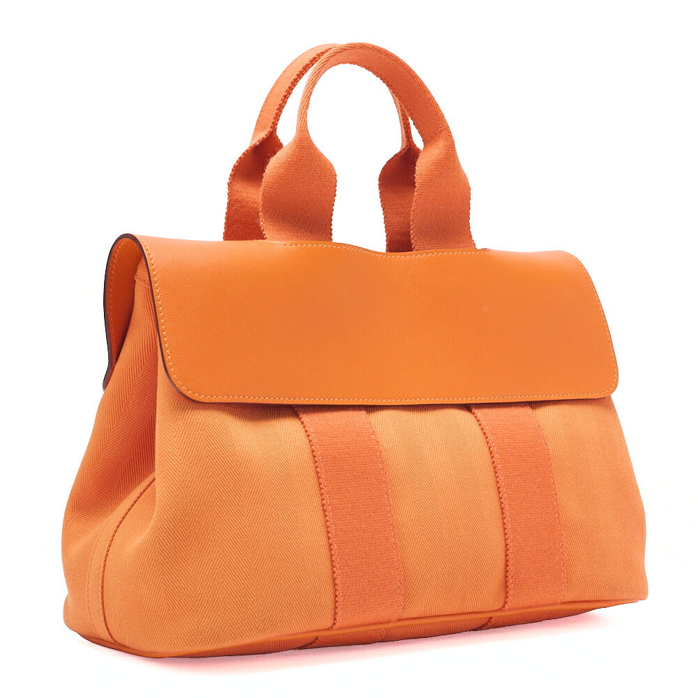 HERMES Valparaiso PM Tovalchevron X Vosswift Orange Silver-Tone Hardware, Pre-Owned