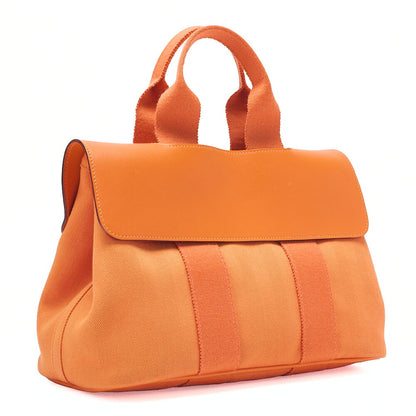 HERMES Valparaiso PM Tovalchevron X Vosswift Orange Silver-Tone Hardware, Pre-Owned