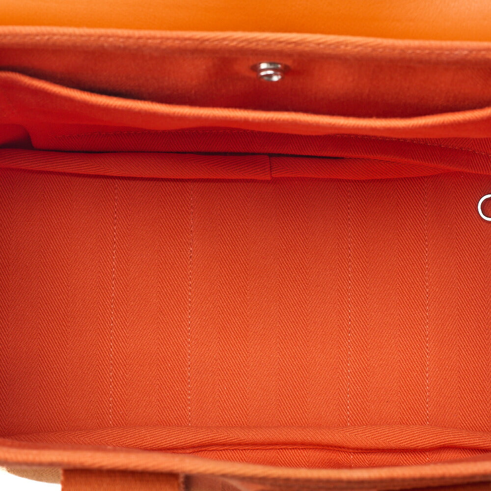 HERMES Valparaiso PM Tovalchevron X Vosswift Orange Silver-Tone Hardware, Pre-Owned
