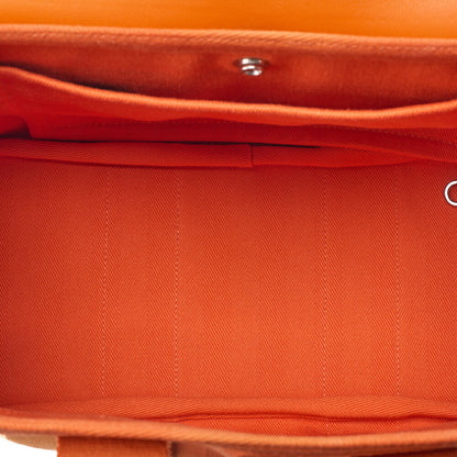 HERMES Valparaiso PM Tovalchevron X Vosswift Orange Silver-Tone Hardware, Pre-Owned