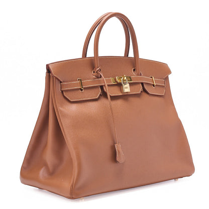 HERMES Birkin 40 Handbag Kushbel Gold-Tone Hardware, Pre-Owned