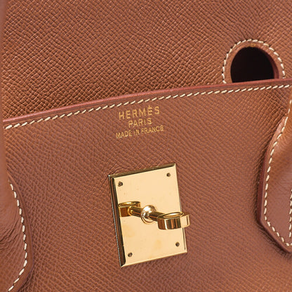 HERMES Birkin 40 Handbag Kushbel Gold-Tone Hardware, Pre-Owned