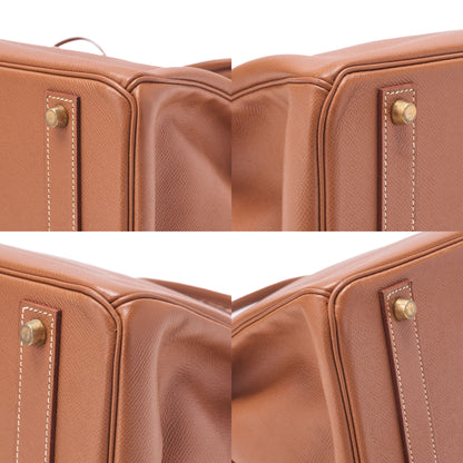 HERMES Birkin 40 Handbag Kushbel Gold-Tone Hardware, Pre-Owned